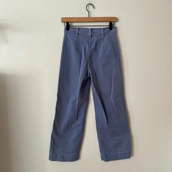 Marine Layer Bridget High Rise Crop Pants Marlin Blue Women's Size 2 - Picture 6 of 10